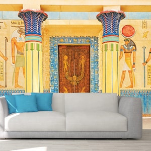 Ancient Egyptian Art, PEEL AND STICK, Egypt Décor Mural, Egyptian Wallpaper, Egyptian Wall Art, Egyptian Home Décor, Customized Wall Art