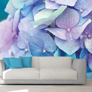 Hydrangea Print, PEEL AND STICK, Hydrangea Gifts, Hydrangea Wall Art, Hydrangea Watercolor, Hydrangea Wallpaper, Hydrangea Wall Decal