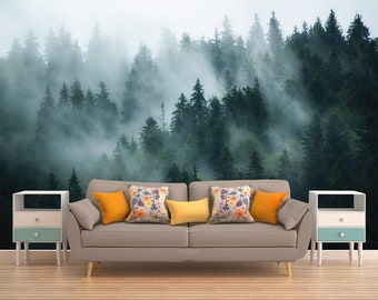 Foggy Forest, Halloween Decor, Halloween Decoration, Enchanted Forest, Halloween Wall Decal, Halloween Art, Halloween Wall Mural