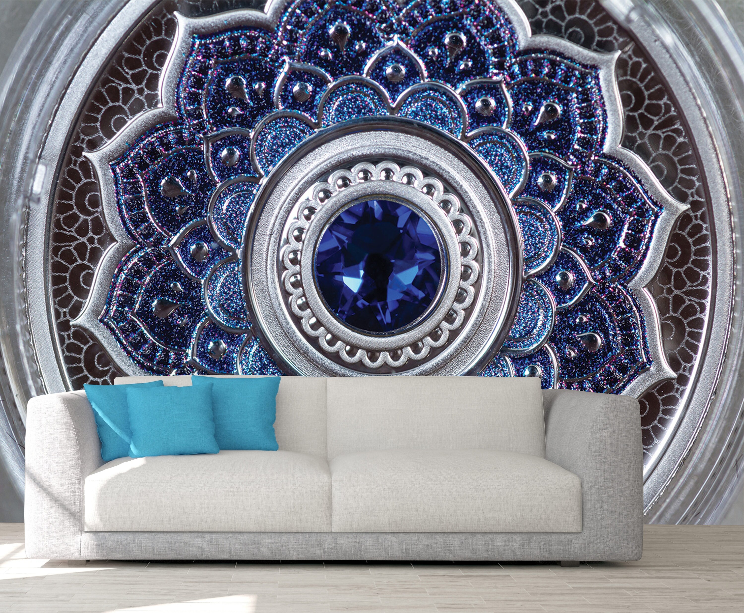 Silver mandala wall art hotsell