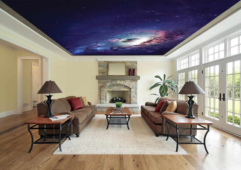 Purple Peel & Stick Ceiling Mural Ceiling Decor Photo Etsy