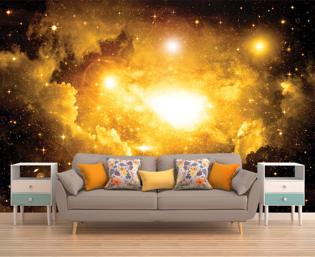 Galaxy Mural Space Wallpaper Outer Space Wall Mural Stars Etsy