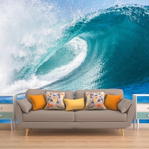 Welle Wandverkleidung, Wandbild zum Meer, Natur-Wand-Wandbilder schälen und Stick, Vinyl schälen und Stick, tropischen Tapete, Ocean Wandverkleidung