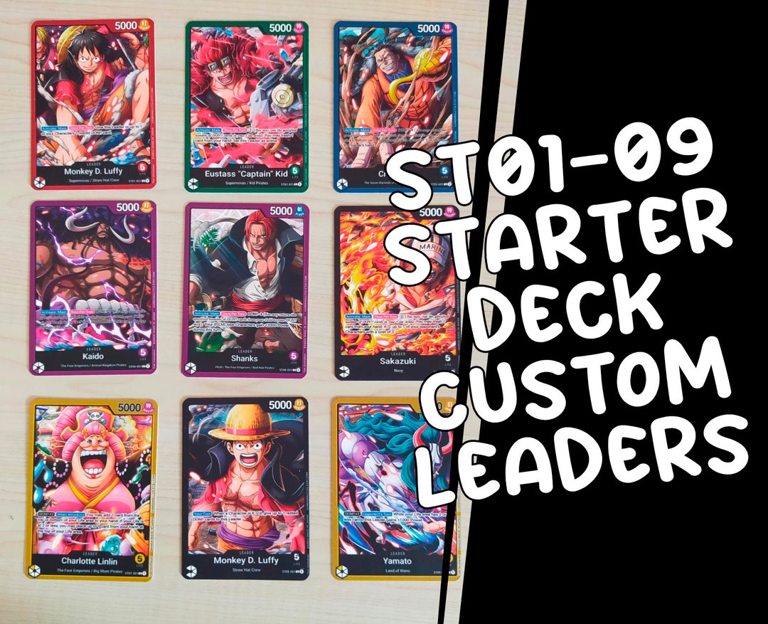 One Piece Starter Deck Custom Leader Cards / Card Game / TCG / DIY No