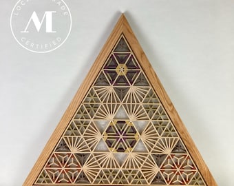 Japanisches Wandpaneel mit Kumiko-Mustern