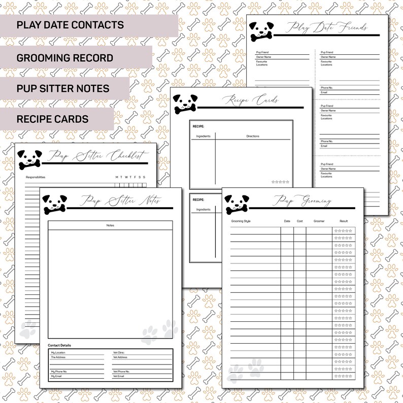 free printable puppy data sheet free printable puppy data sheet