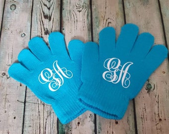 Monogramm Handschuhe, Handschuhe unter 10, Sport Geschenk, Personalisiertes Geschenk für Sie, Monogramm, Freundin Geschenk, personalisiertes Geschenk