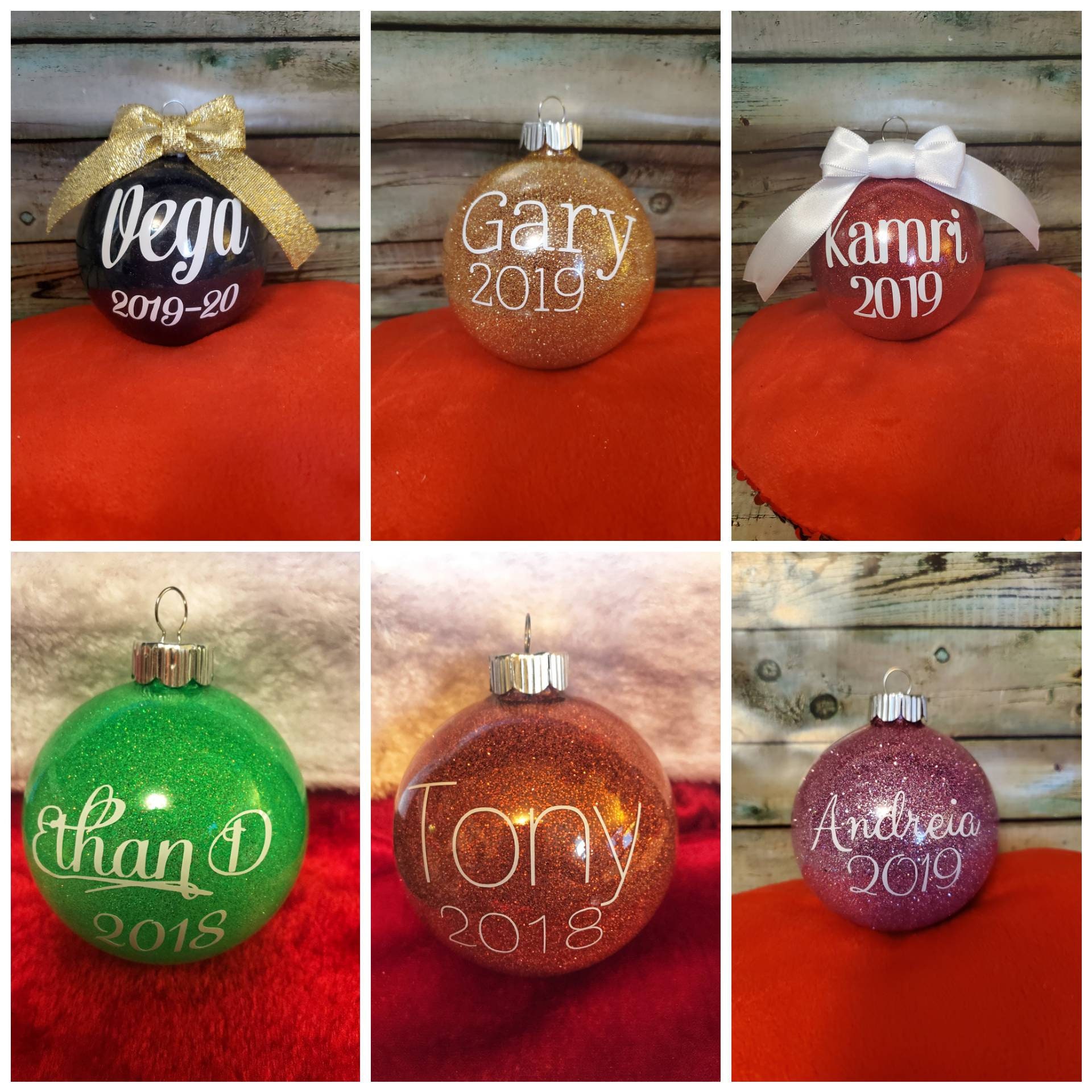 Dated Christmas Ball Family Ornaments Ball Christmas Etsy