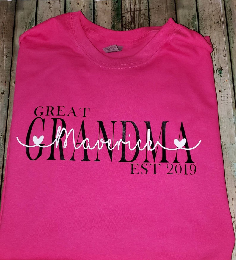 Great Grandma Tshirt Personalized Great Grandparent Shirt Etsy