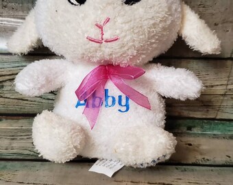 Personalized Easter Plush, Personalized Plush Lamb, Personalized Lamb, Big Head Lamb, Easter Lamb, Easter for kids, Plush Lamb, Cute Lamb