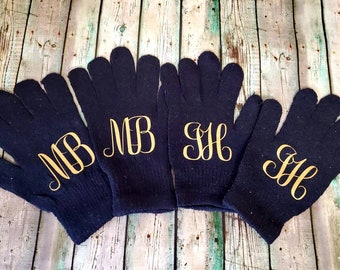 Monogram gloves, Gifts under 10, Bridesmaid gifts, Personalized Gift for her, Monogram, Girlfriend gift, personalized gift, custom gift