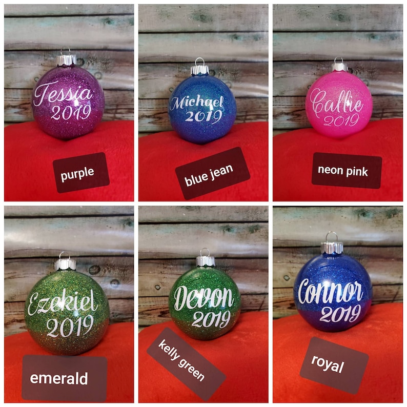 Plastic Dated Christmas Ball Family Ornaments Ball Christmas Etsy