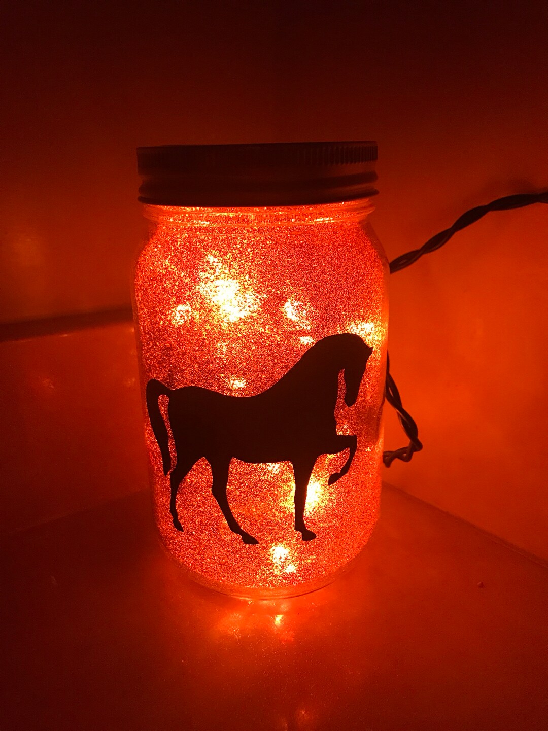 Horse Jar Nightlight Horse Jar Light Mason Jar Light Mason Etsy
