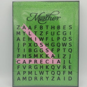 Mother's Day Word Search Frame, Custom Family Word Search, Mother's Day Gift, Gifts for Her, Gifts for Mom, Personalized Mother's Day Gift