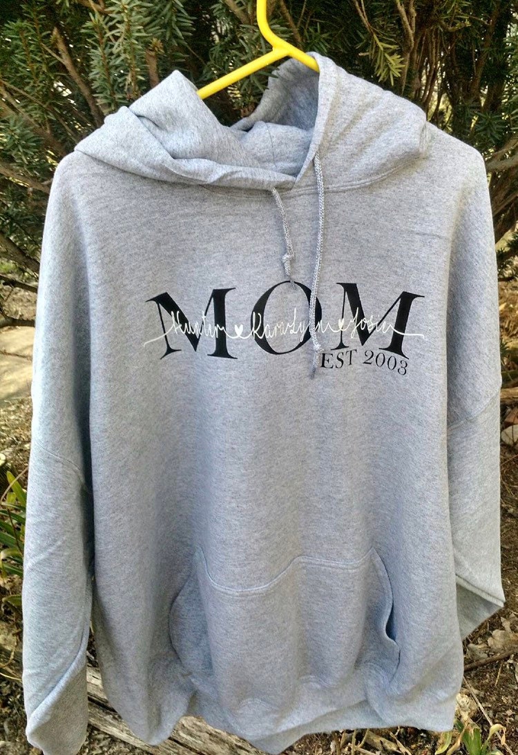 Mom Hoodie Personalized Mom Sweatshirt Mother's Day | Etsy