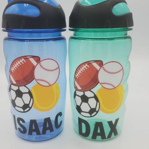 Sports Water Bottle, Personalized Sport Balls Water Bottle, Sports Bottle, Sports Party Favors, back to school water bottle, Sport Balls