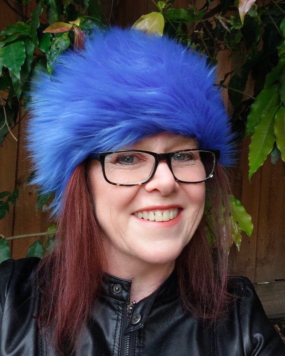 Faux Fur Hat Electric Blue | Etsy Australia
