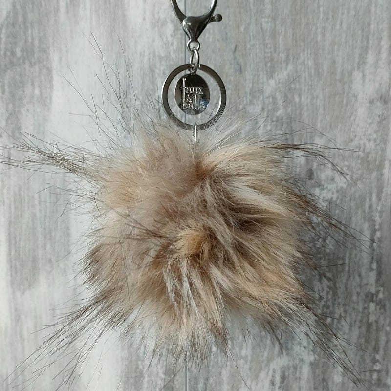 Pomenna Faux Fur Pom Pom Keyring Camel main image 1