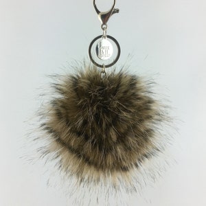 Cartoon Animal Pom Pom Keychain Cute Plush Doll Key Chain Ring