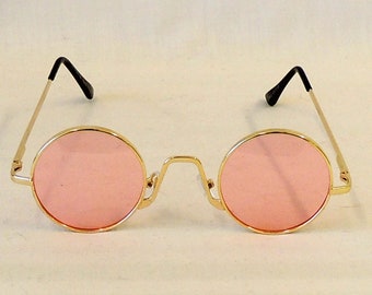 Frankie Pink  Round  Sunglasses  1930s 1940s style  UV400