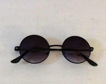 Marie  Black Round Metal Frame Sunglasses  1930s 1940s style  UV400