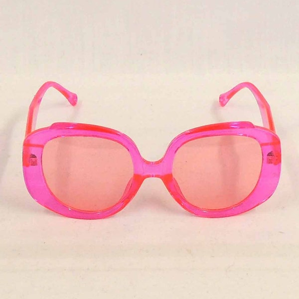 Ibiza Clear Neon Pink  Sunglasses  Retro 1990's - Y2K style  UV400