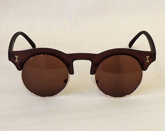 Greta Brown  Round  Sunglasses  1930s 1940s style  UV400