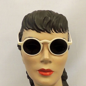 Norma Beige round Sunglasses 1920s 1930s style UV400 image 2