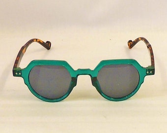 Frieda Clear Green & Faux Tortoiseshell Sunglasses  1930s 1940s style  UV400