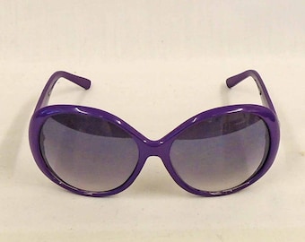 Cynthia Purple  Large Oval Sunglasses  Retro 1970's 1980s style  UV400