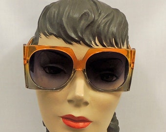 Kim Two-tone  Oversized  Sunglasses  Retro 1970's 1980s style  UV400
