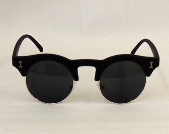 Greta Black Round  Sunglasses  1930s 1940s style  UV400
