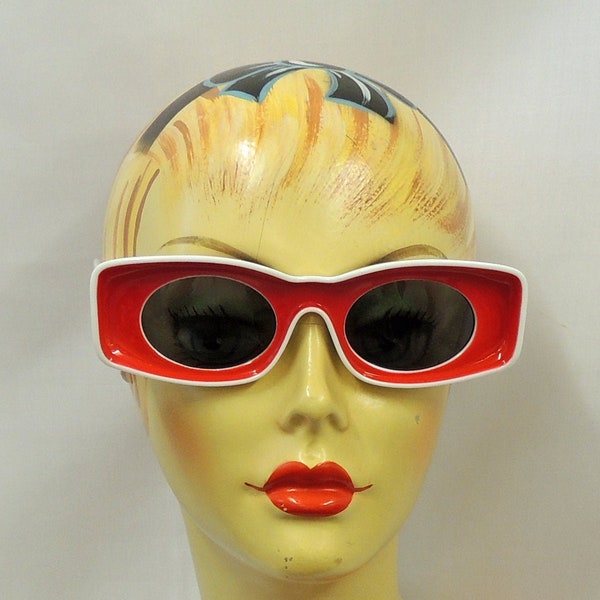 Red and White Space Age Sunglasses  1960's  style  UV400