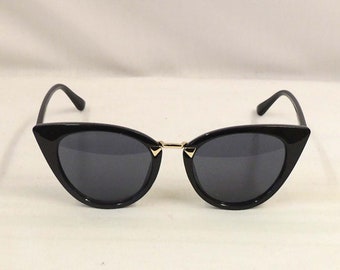 Carol Black Cat eye-solglasögon i 1950-talsstil med UV400