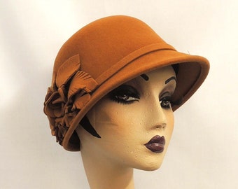 Vintage Wool Felt Rolled Brim Bucket Hat Classic Cloche Warm Winter Style Dress Choice Women main image 3