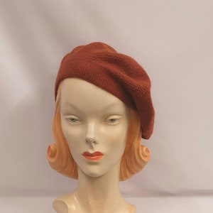Rust Cashmere Blend Soft Double Layer Lace Knit 1930 display picture 1