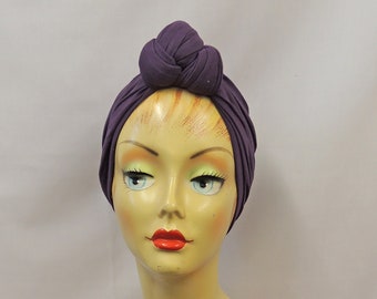 Vintage style  1940s's  Purple Knot Turban