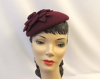 Vintage MCM Clover Lane Black Velvet Pancake Beret 1940s Pancake Beret - Etsy main image 3