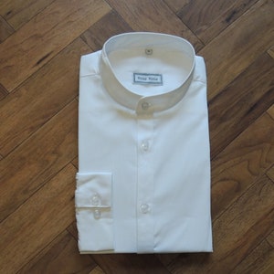 White Collarless Shirt 1920s 30s 40s Vintage Style Peaky Blinders Downton &quot;For the Bigger Guys&quot;