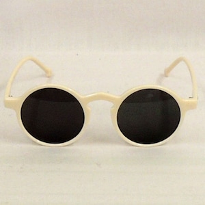 Norma Beige round Sunglasses 1920s 1930s style UV400 image 1