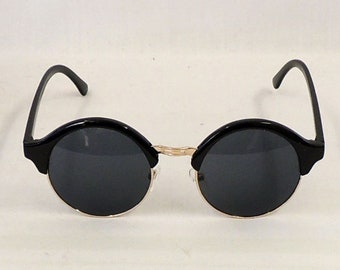 Margo Black & Gold  round Sunglasses  1920s 1930s style  UV400