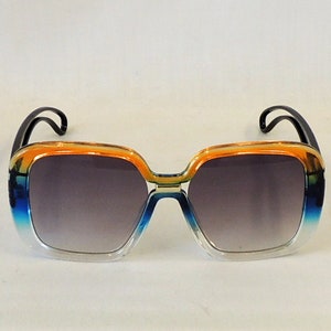 Jackie O Square Tre Colori Sunglasses  Retro 1960's 1970s style  UV400