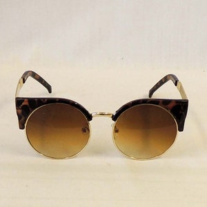 Trudi Faux Schildpatt Runde Flügel Sonnenbrille Retro 1940s style UV400