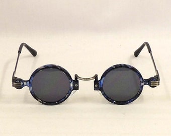 Ethel Blue Marble  Art Deco  Small Round Sunglasses Retro 1920s 1930s style  UV400