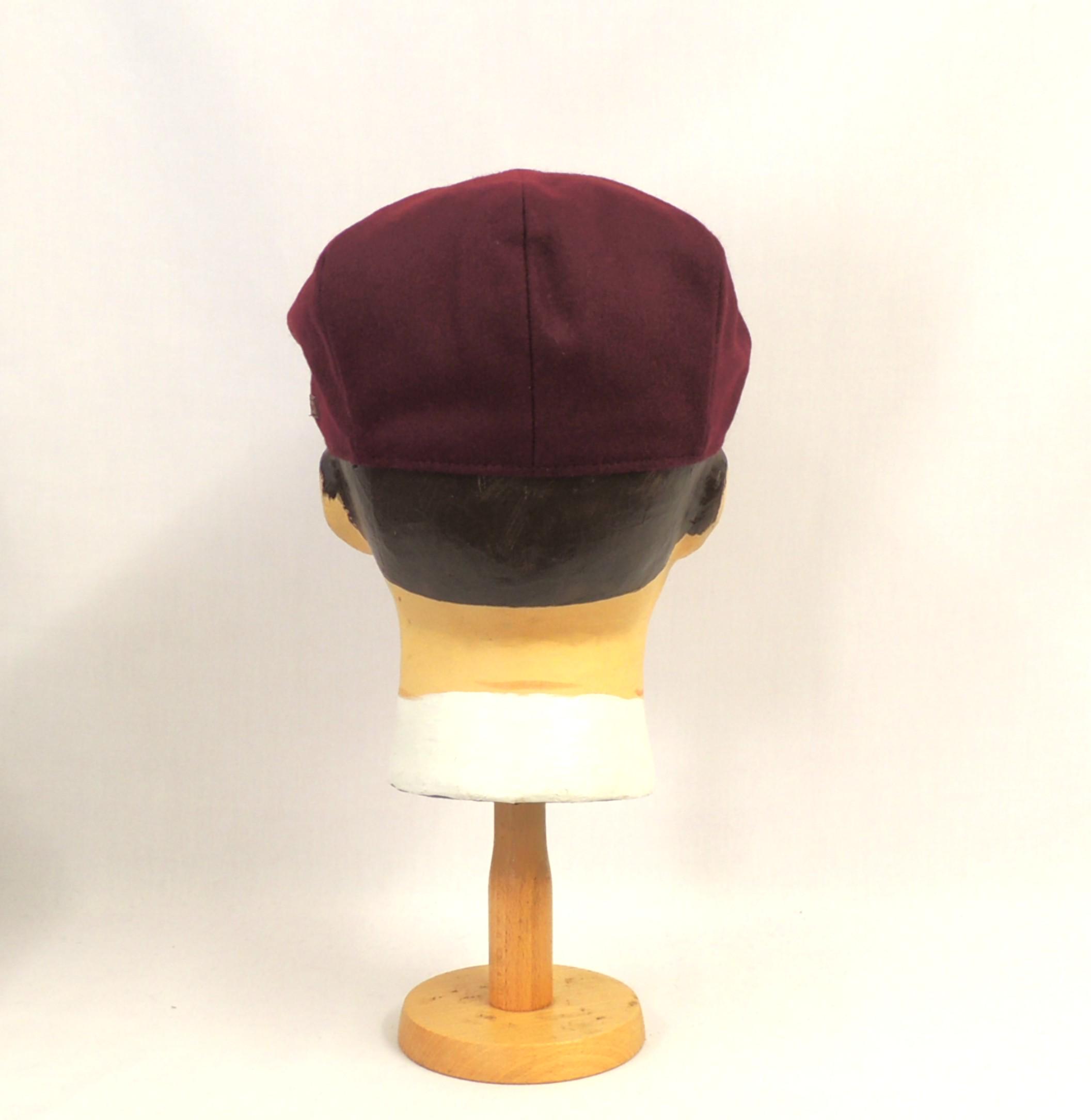Vintage Made in Italy Wool Newsboy Cap Burgundy Red Baker Boy Cabbie Hat M/L Newsboy Cabbie Baker boy hat Beret Cap for Women Pageboy One  main image 2