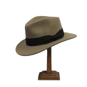 Vintage Lancaster Unisex Wool Felt Wide Brim Hat Fedora Taupe Lancaster Wool Hat - Etsy main image 4