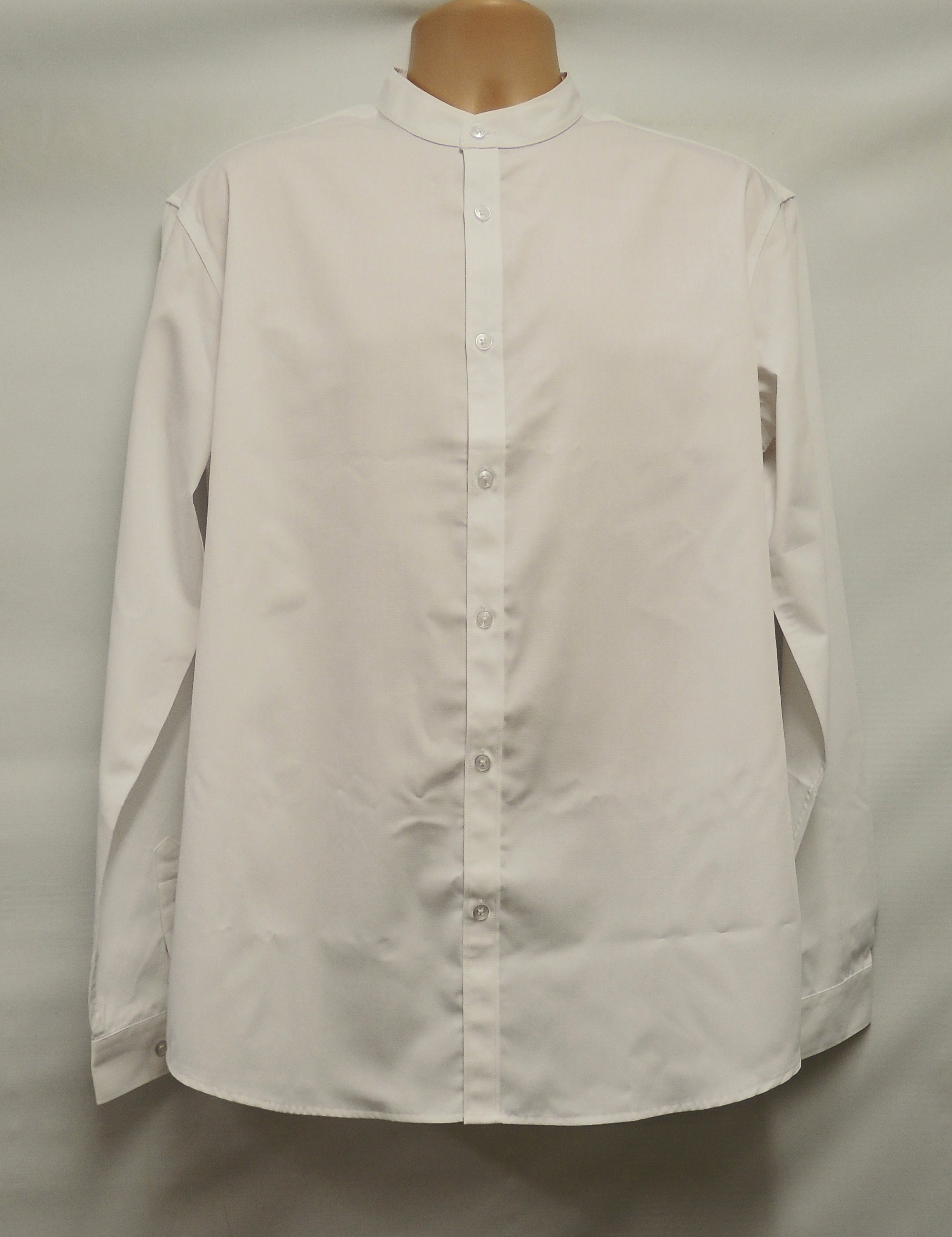 White Collarless Shirt 1920s 30s 40s Vintage Style Peaky - Etsy UK