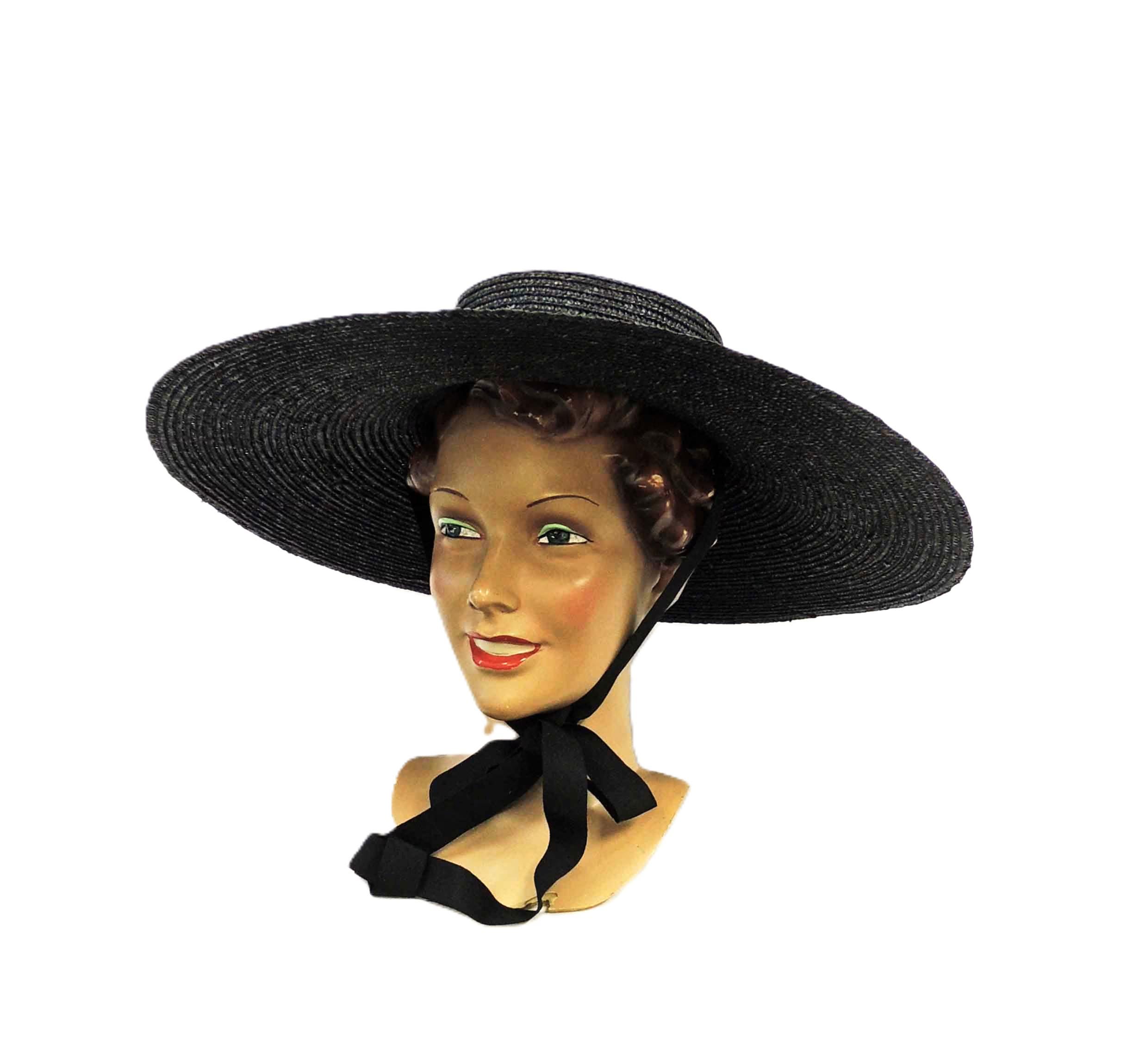1950 Era Saucer Hat by Charmaine Champagne Color Swiss braided floral art - all the fun of a big dramatic hat  main image 2