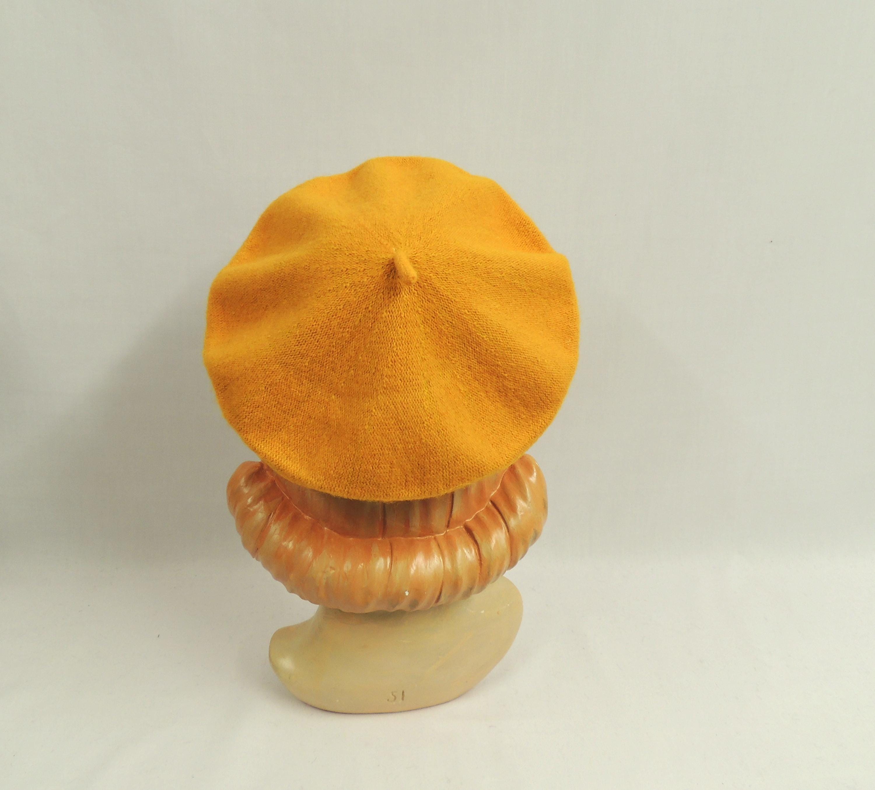 Vintage 1940s Mustard Hat with wool felt and gold band 1940s Mustard Hat - Etsy main image 3