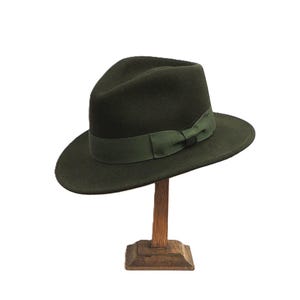 Olive Green Fedora Hat for Men - Etsy display picture 1
